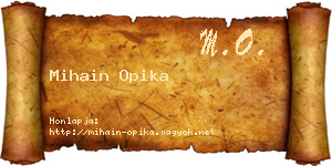Mihain Opika névjegykártya
